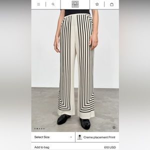 TOTEME Silk Monogram Slacks creme